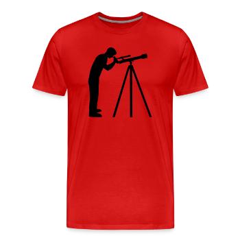 Télescope - T-shirt bio Premium Homme - rouge - Devant - Damien (186cm)