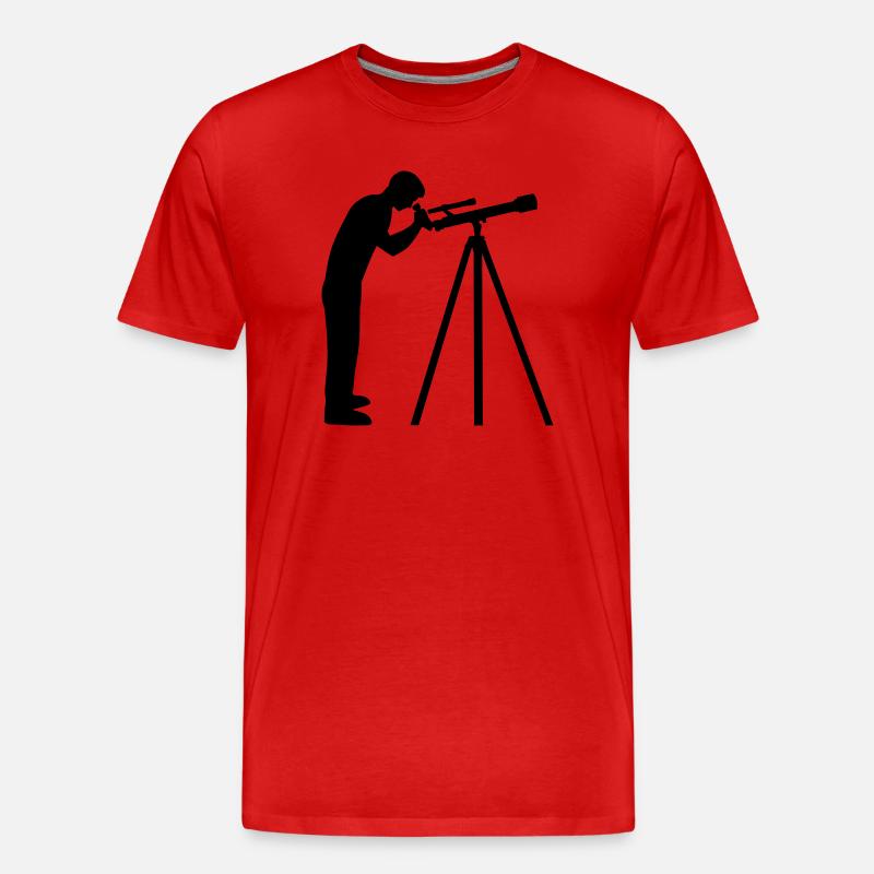 Teleskop - Männer Premium Bio T-Shirt - Rot