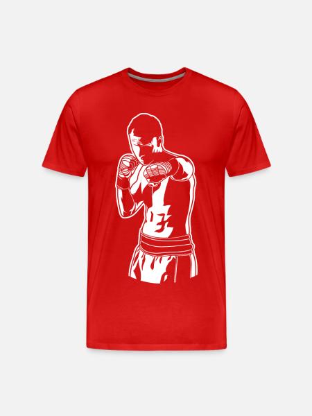 Boxer Sketch - Men's Premium Organic T-Shirt - red