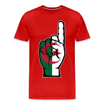 Drapeau algérien numéro 1 - T-shirt bio Premium Homme - rouge - Devant - Damien (186cm)