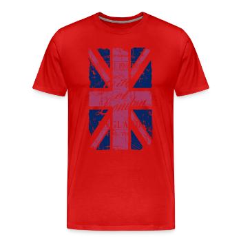 Union Jack - London - Vintage Look - T-shirt bio Premium Homme - rouge - Devant - Damien (186cm)