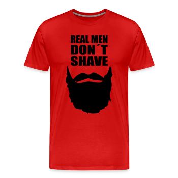 beard mustache funny saying funny sayings - Men's Premium Organic T-Shirt - red - Front - Damien (186cm)