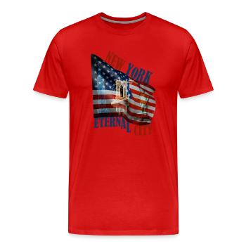 NEW YORK - T-shirt bio Premium Homme - rouge - Devant - Damien (186cm)