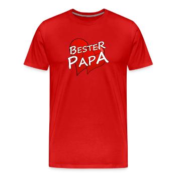 BESTER PAPA - Männer Premium Bio T-Shirt - Rot - Vorne - Damien (186cm)