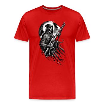 Reaper Shotgun 12 Gauge - Men's Premium Organic T-Shirt - red - Front - Damien (186cm)