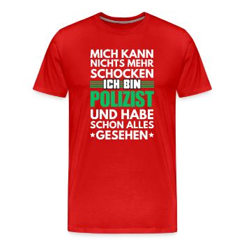 Policier non électrocutable - T-shirt bio Premium Homme - rouge - Devant - Damien (186cm)