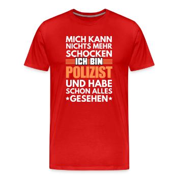 Policier non électrocutable - T-shirt bio Premium Homme - rouge - Devant - Damien (186cm)