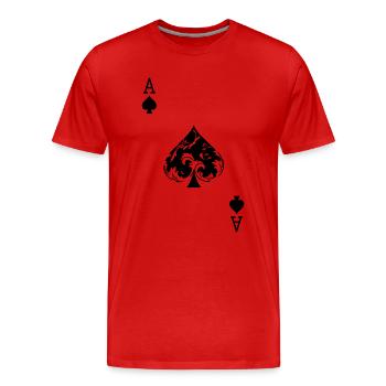 Jeu de cartes - T-shirt bio Premium Homme - rouge - Devant - Damien (186cm)