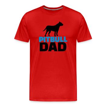 Pitbull Dad - T-shirt bio Premium Homme - rouge - Devant - Damien (186cm)