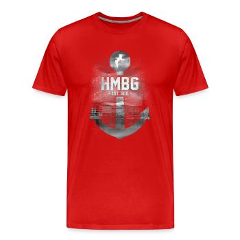 HAMBOURG - T-shirt bio Premium Homme - rouge - Devant - Damien (186cm)