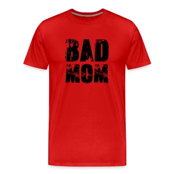 mauvaise maman, maman, graffiti, typo, police, noir - T-shirt bio Premium Homme - rouge - Devant - Damien (186cm)