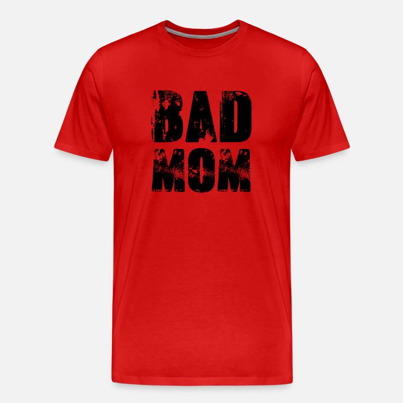 bad mom,mom,graffiti,typo,schrift,schwarz - Männer Premium Bio T-Shirt - Rot