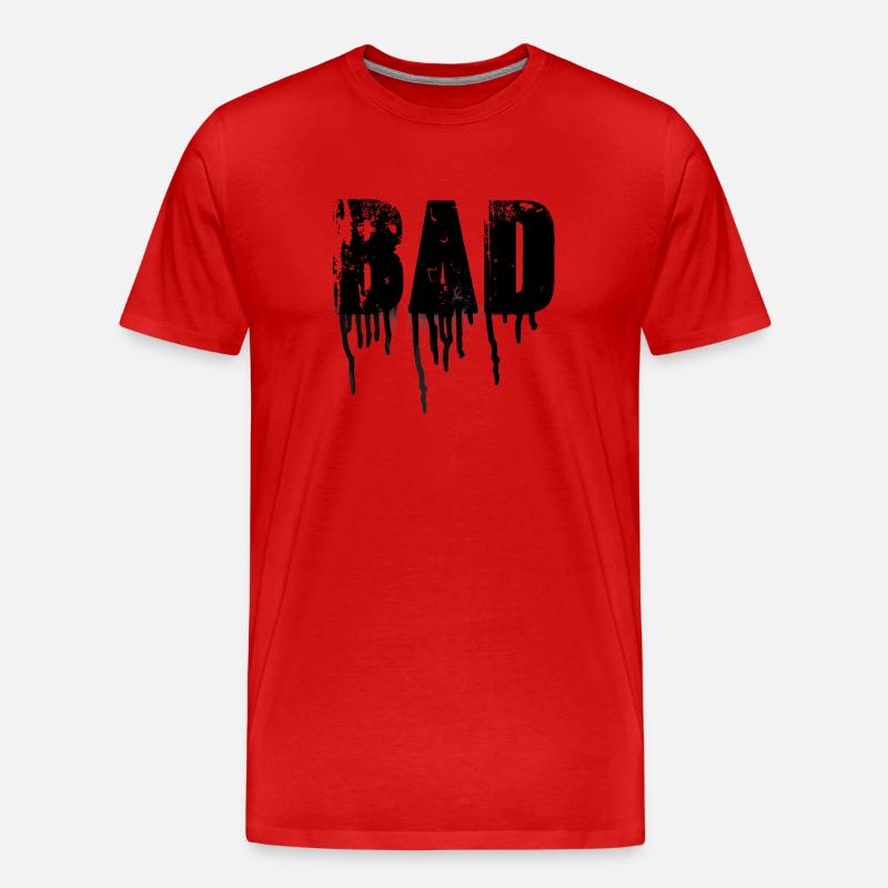 bad,schrift,schwarz,graffiti,typo,stencil - Männer Premium Bio T-Shirt - Rot