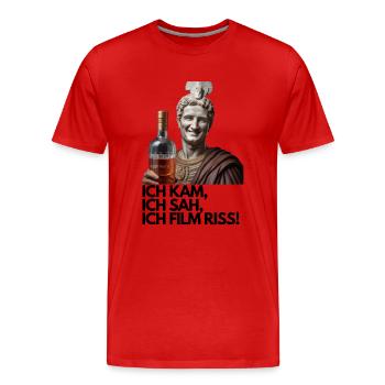 Mallorca Shirt ICH KAM ICH SAH ICH FILM RISS - Männer Premium Bio T-Shirt - Rot - Vorne - Damien (186cm)