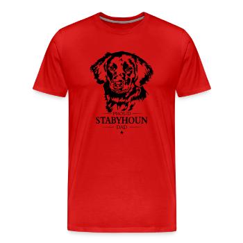 Stabyhoun Papa Chien Chien Stabjihoun Wilsigns - T-shirt bio Premium Homme - rouge - Devant - Damien (186cm)