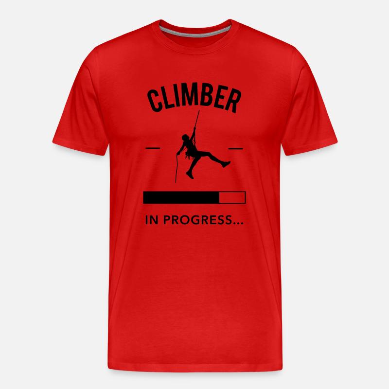 Climber in Progress - Männer Premium Bio T-Shirt - Rot