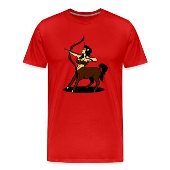 Fille de Centaure Sagittaire horoscope Amazon - T-shirt bio Premium Homme - rouge - Devant - Damien (186cm)