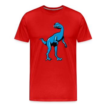 Dilophosaurus dinosaure de dinosaures - T-shirt bio Premium Homme - rouge - Devant - Damien (186cm)
