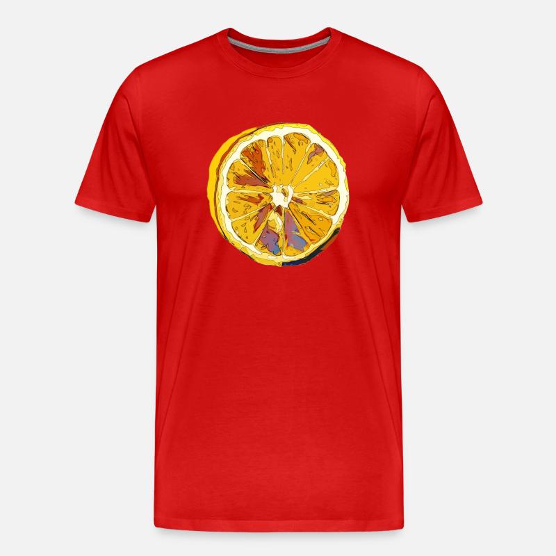 Zitrone - Männer Premium Bio T-Shirt - Rot