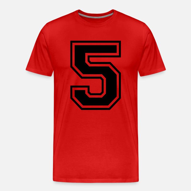 Nummer 5 - Männer Premium Bio T-Shirt - Rot
