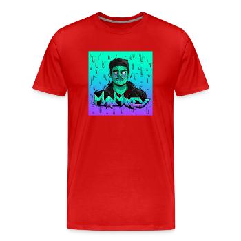 MadMikey Grime Art Post-it vert - T-shirt bio Premium Homme - rouge - Devant - Damien (186cm)