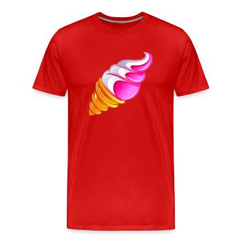 glace vanille fraise kawa - T-shirt bio Premium Homme - rouge - Devant - Damien (186cm)