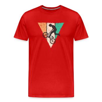 BMX VÉLO VELO JUMP BIKER STYLE DE CYCLISME MOTIFS - T-shirt bio Premium Homme - rouge - Devant - Damien (186cm)