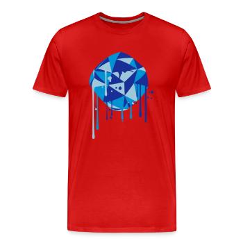 ball kunst spray graffiti tropfen rund kreis blau - Männer Premium Bio T-Shirt - Rot - Vorne - Damien (186cm)
