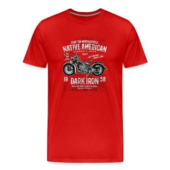 Dark Iron - T-shirt bio Premium Homme - rouge - Devant - Damien (186cm)