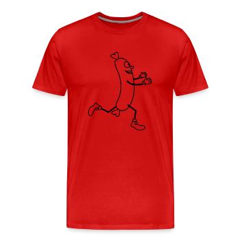 petite courre gluecken câlin amour - T-shirt bio Premium Homme - rouge - Devant - Damien (186cm)