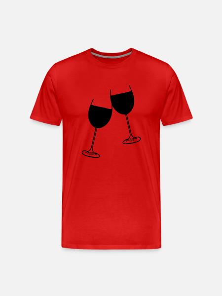 wein glas design - Männer Premium Bio T-Shirt - Rot
