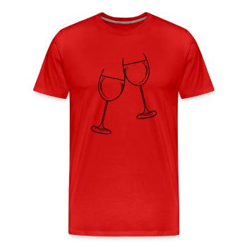 sekt wein glas - Männer Premium Bio T-Shirt - Rot - Vorne - Damien (186cm)