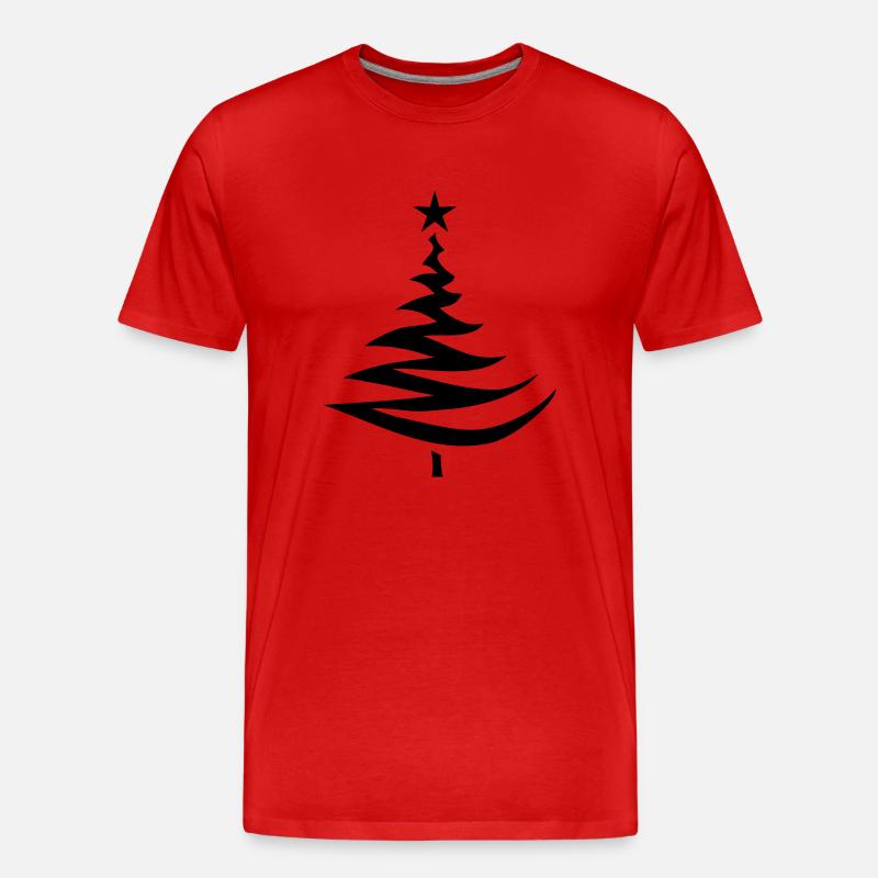 tannenbaum silhouette - Männer Premium Bio T-Shirt - Rot