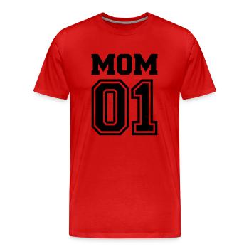 Mère - T-shirt bio Premium Homme - rouge - Devant - Damien (186cm)