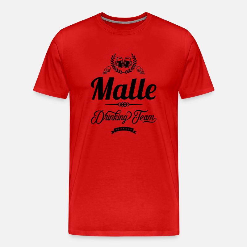 malle drinking team - Männer Premium Bio T-Shirt - Rot