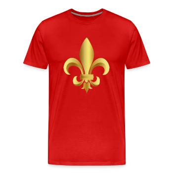 Fleur de lys - T-shirt bio Premium Homme - rouge - Devant - Damien (186cm)