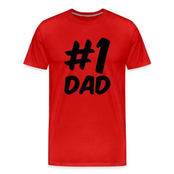 #1 Dad - Men's Premium Organic T-Shirt - red - Front - Damien (186cm)