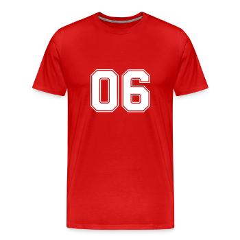 Numéro 06 - T-shirt bio Premium Homme - rouge - Devant - Damien (186cm)