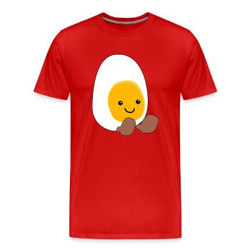 Oeuf - T-shirt bio Premium Homme - rouge - Devant - Damien (186cm)