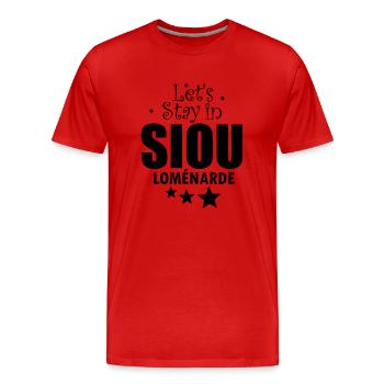 LETS STAY IN SIOU FEMME - T-shirt bio Premium Homme - rouge - Devant - Damien (186cm)