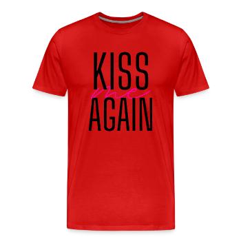 Je t’aime embrasse-moi encore lèvres cadeau - T-shirt bio Premium Homme - rouge - Devant - Damien (186cm)