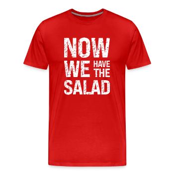 Now we have the salad Denglisch teacher school - Men's Premium Organic T-Shirt - red - Front - Damien (186cm)