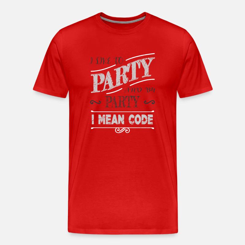computer programming quote statement - Männer Premium Bio T-Shirt - Rot