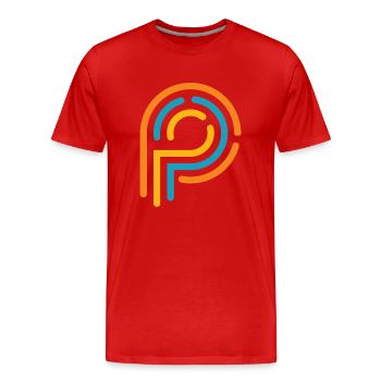 P Bekleidungsmarke - Männer Premium Bio T-Shirt - Rot - Vorne - Damien (186cm)