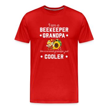 Beekeeper grandpa gift for beekeeper humor - T-shirt bio Premium Homme - rouge - Devant - Damien (186cm)