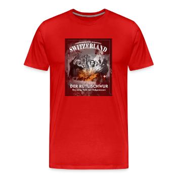 Print Swiss Rütli Oath Hoodie or T-Shirt - Men's Premium Organic T-Shirt - red - Front - Damien (186cm)