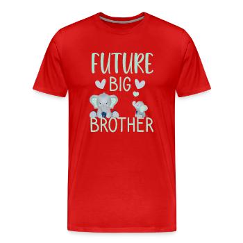 Child future big brother pregnancy announcement - T-shirt bio Premium Homme - rouge - Devant - Damien (186cm)