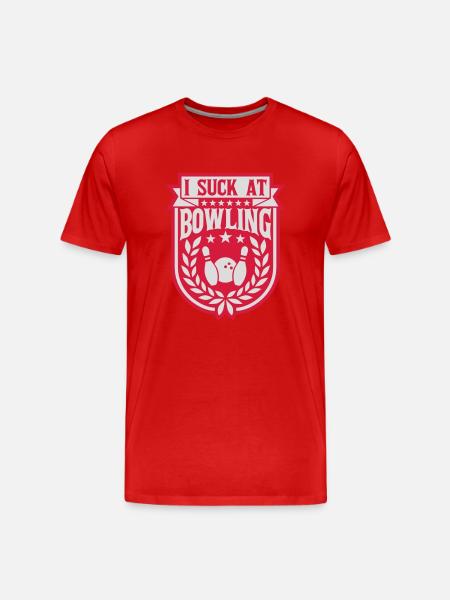 I suck at bowling - Men's Premium Organic T-Shirt - red