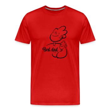 Best dad und Sohn Illustration - Männer Premium Bio T-Shirt - Rot - Vorne - Damien (186cm)