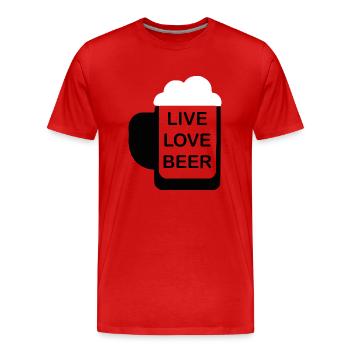 Bier Wein Whiskey Schnaps Alkohol - Männer Premium Bio T-Shirt - Rot - Vorne - Damien (186cm)